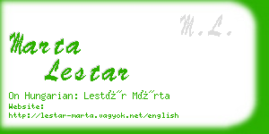 marta lestar business card